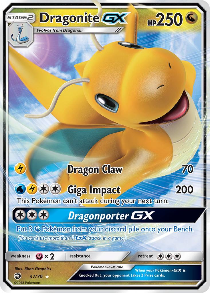 Dragonite GX Pokémon card