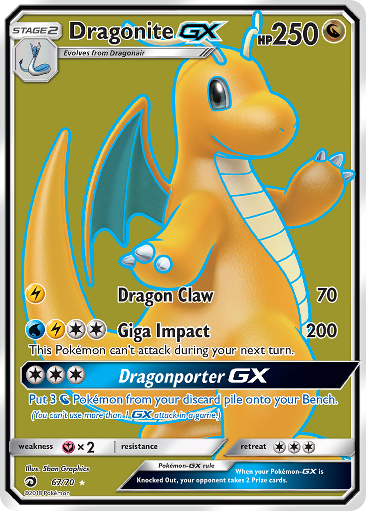 Dragonite GX Pokémon card