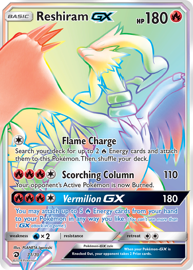 Reshiram GX Pokémon card
