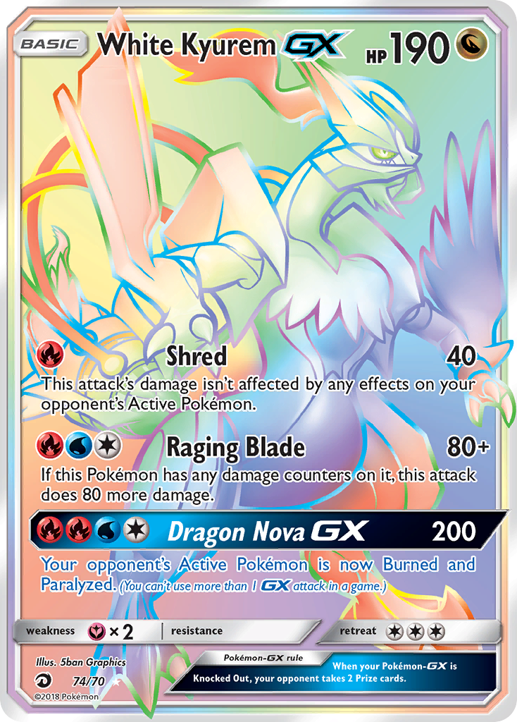 White Kyurem GX Pokémon card