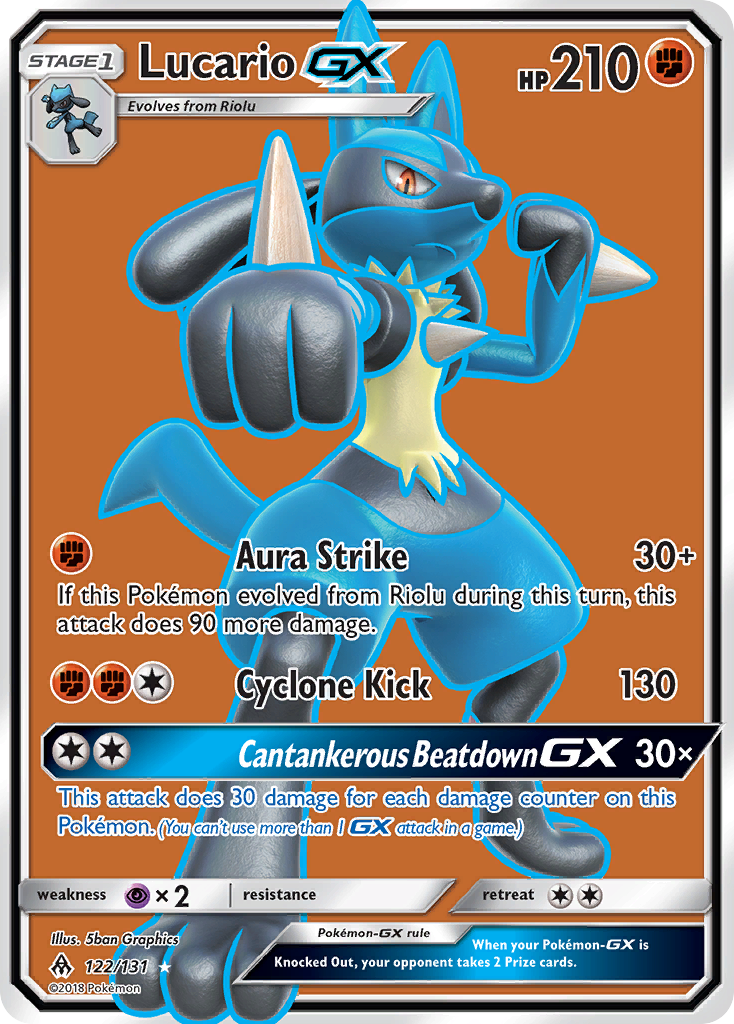 Lucario GX Pokémon card