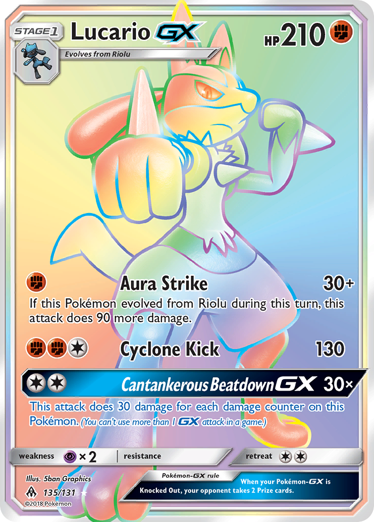 Lucario GX Pokémon card