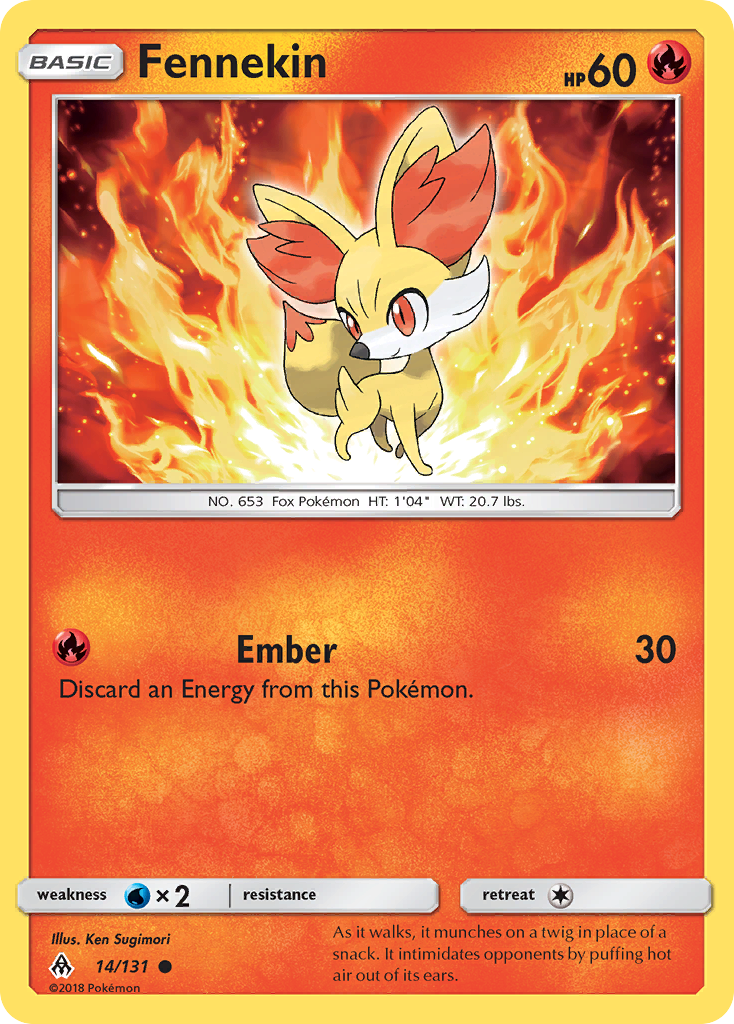 Fennekin Pokémon card