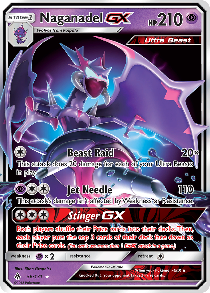 Naganadel GX Pokémon card