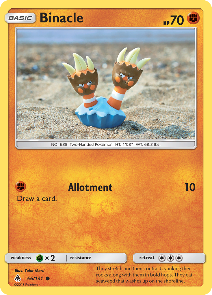 Binacle Pokémon card
