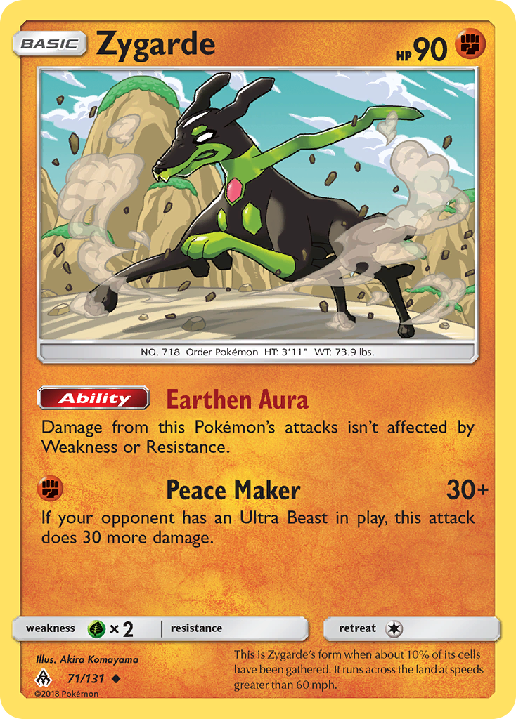 Zygarde Pokémon card