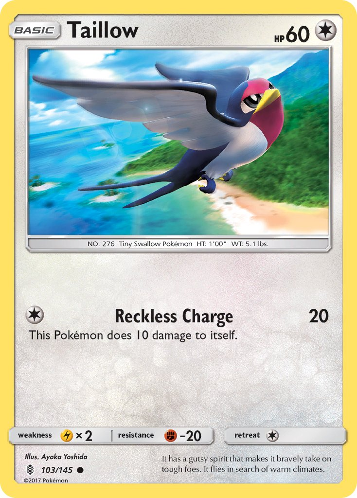 Taillow Pokémon card