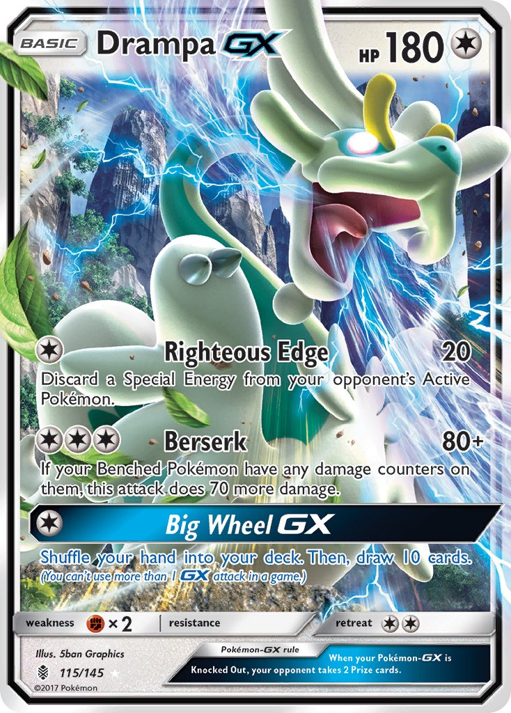 Drampa GX Pokémon card