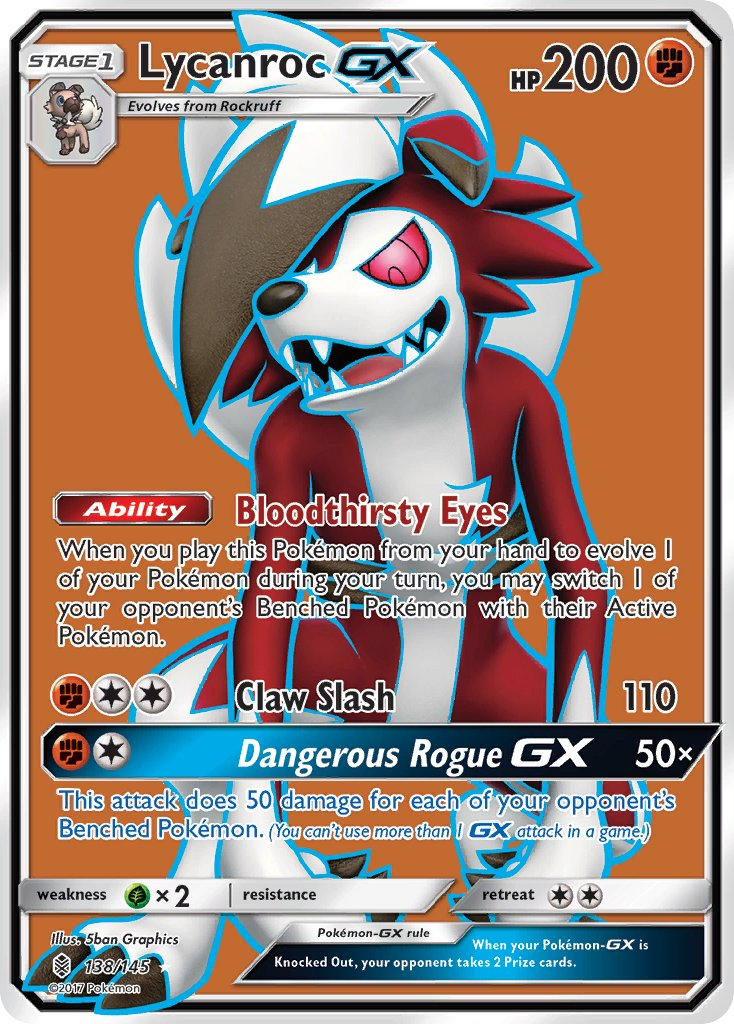 Lycanroc GX Pokémon card
