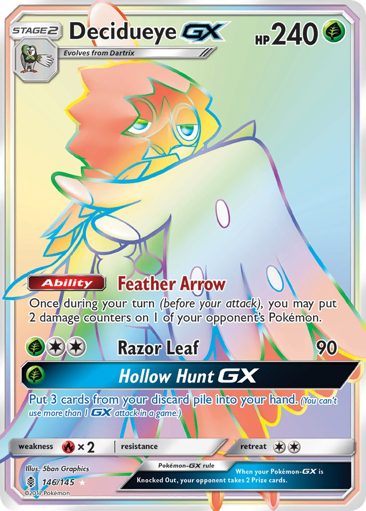 Decidueye GX Pokémon card