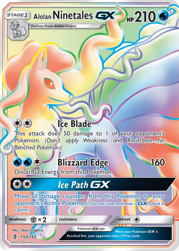 Alolan Ninetales GX Pokémon card