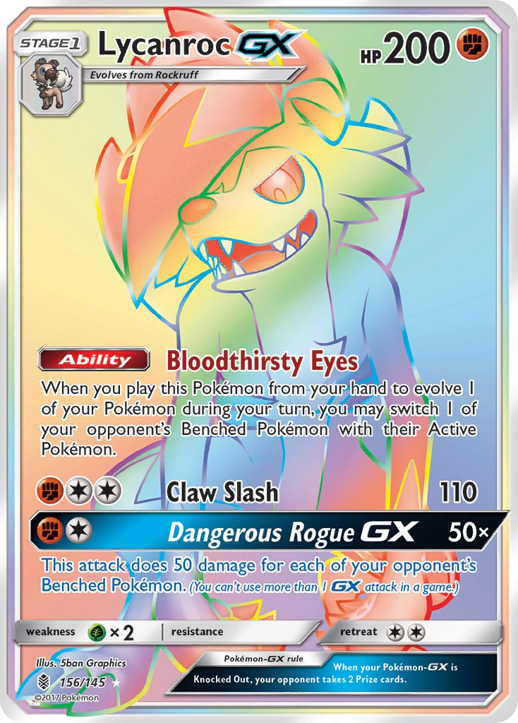 Lycanroc GX Pokémon card