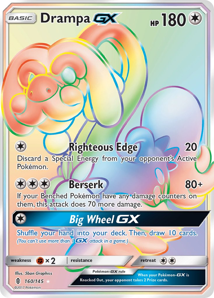 Drampa GX Pokémon card
