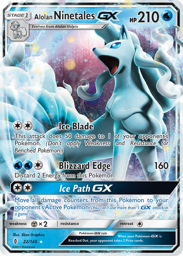 Alolan Ninetales GX Pokémon card