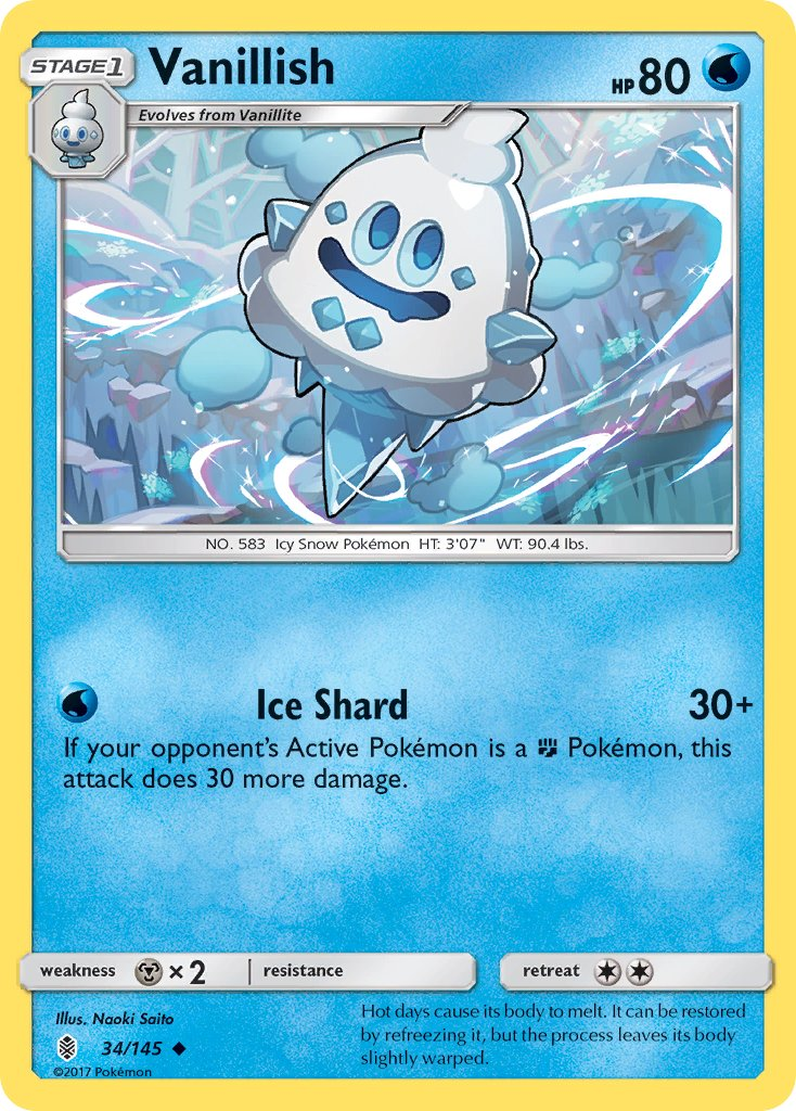 Vanillish Pokémon card