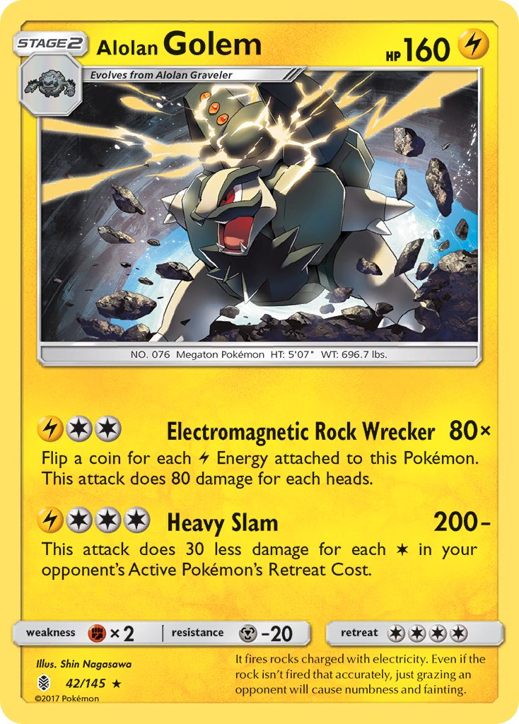 Alolan Golem Pokémon card