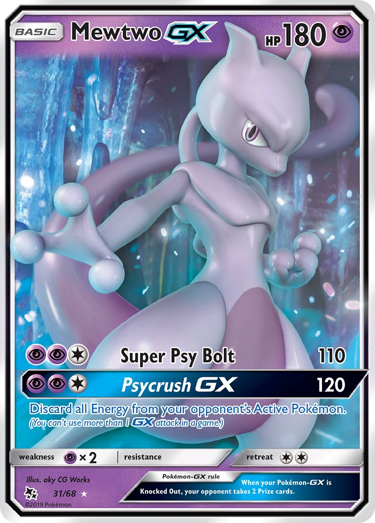Mewtwo GX Pokémon card