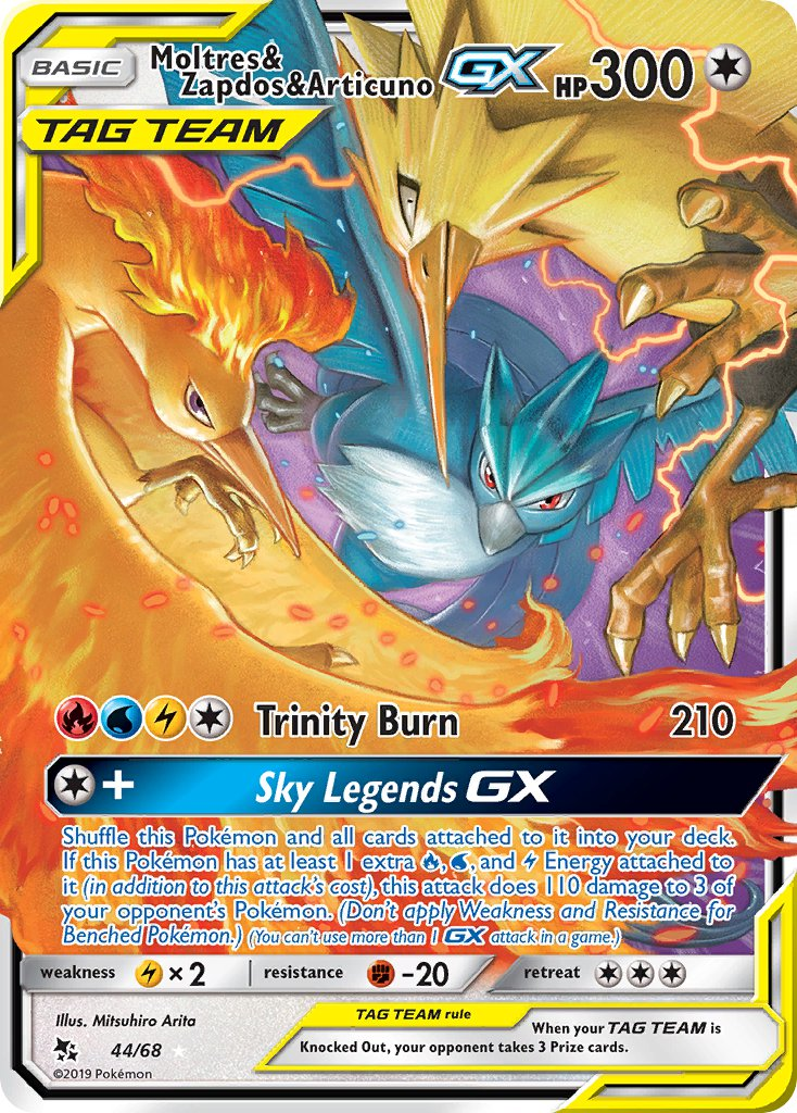 Moltres & Zapdos & Articuno Tag Team GX Pokémon card