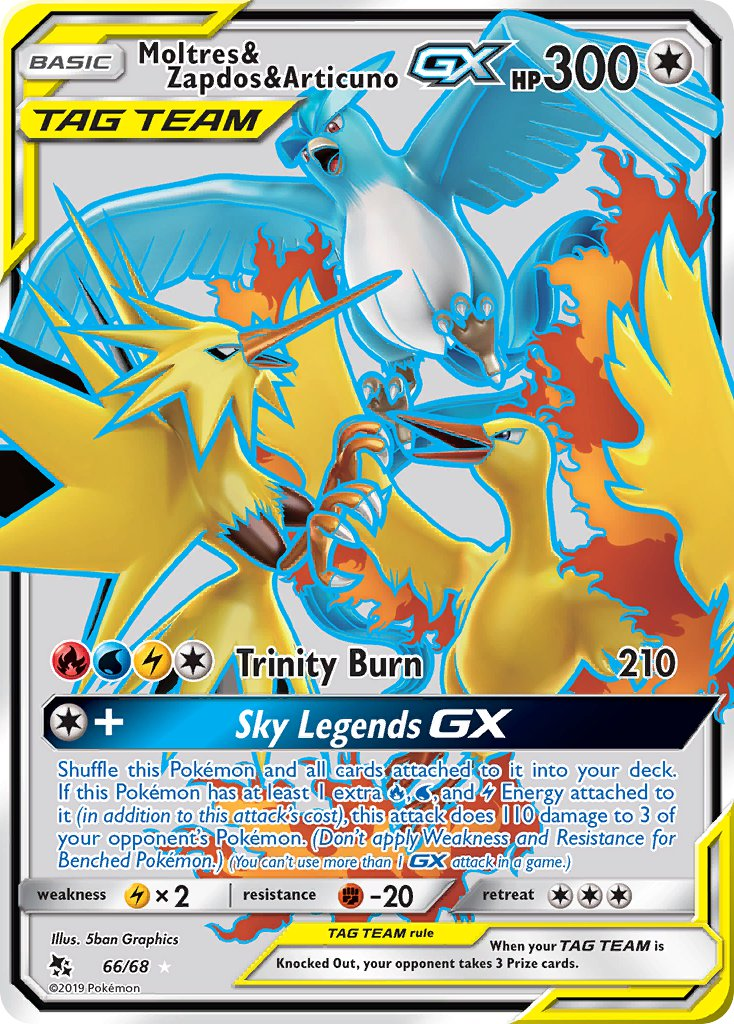 Moltres & Zapdos & Articuno Tag Team GX Pokémon card