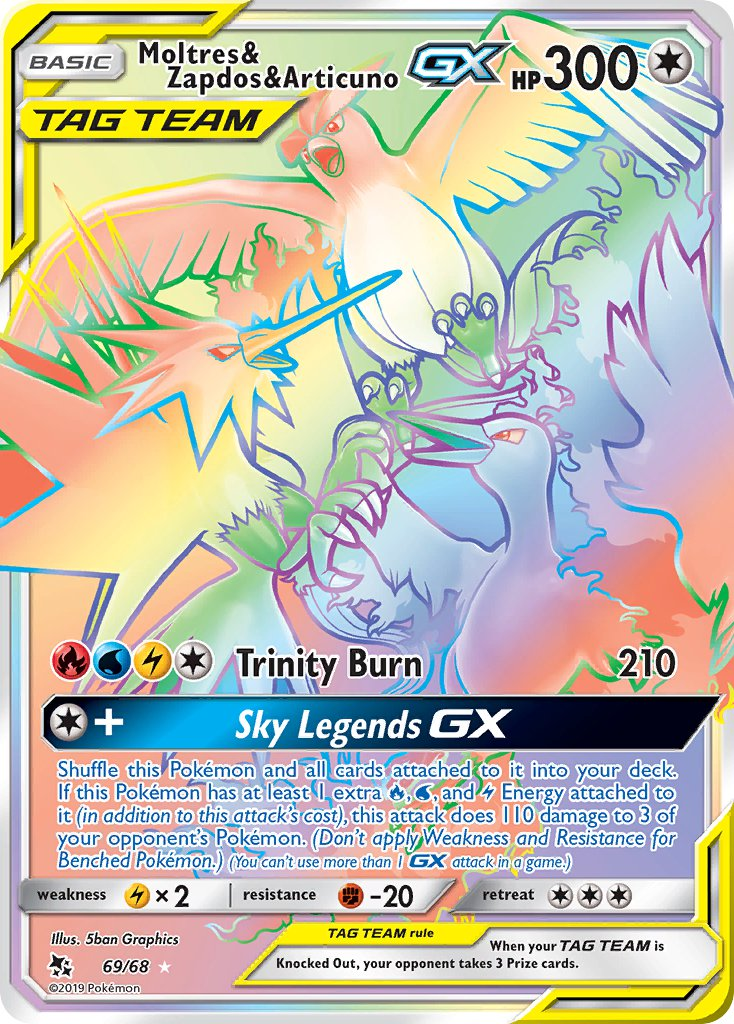 Moltres & Zapdos & Articuno Tag Team GX Pokémon card