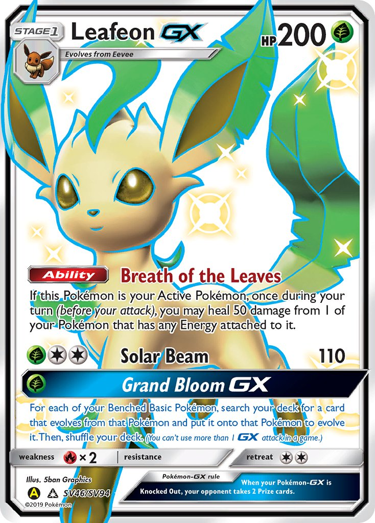 Leafeon GX Pokémon card