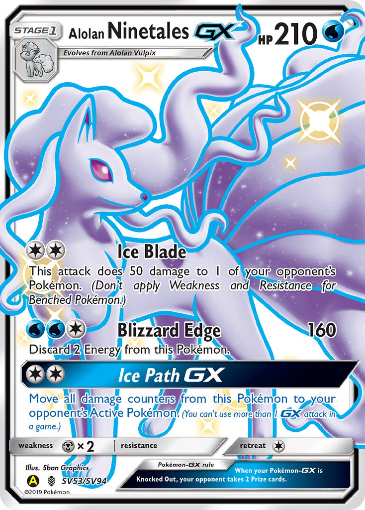Alolan Ninetales GX Pokémon card