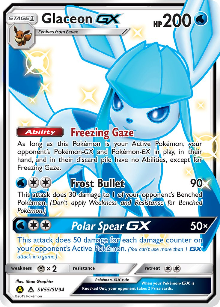 Glaceon GX Pokémon card