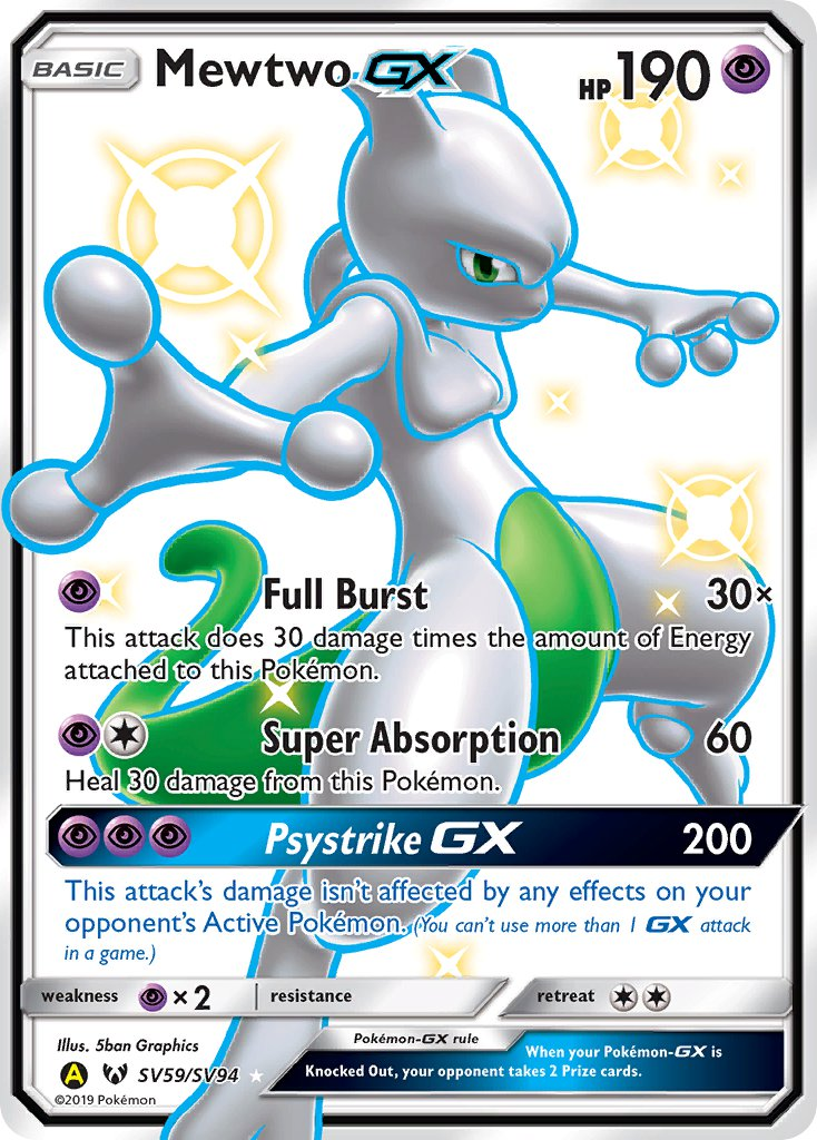 Mewtwo GX Pokémon card