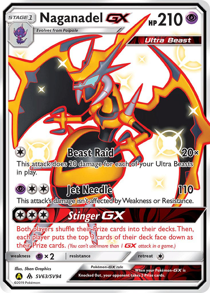Naganadel GX Pokémon card