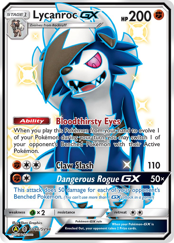Lycanroc GX Pokémon card