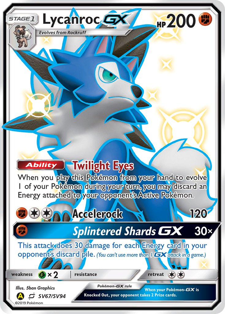 Lycanroc GX Pokémon card