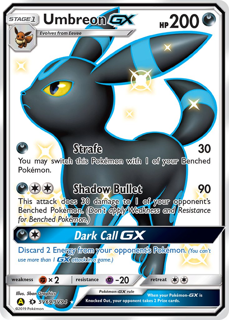 Umbreon GX Pokémon card