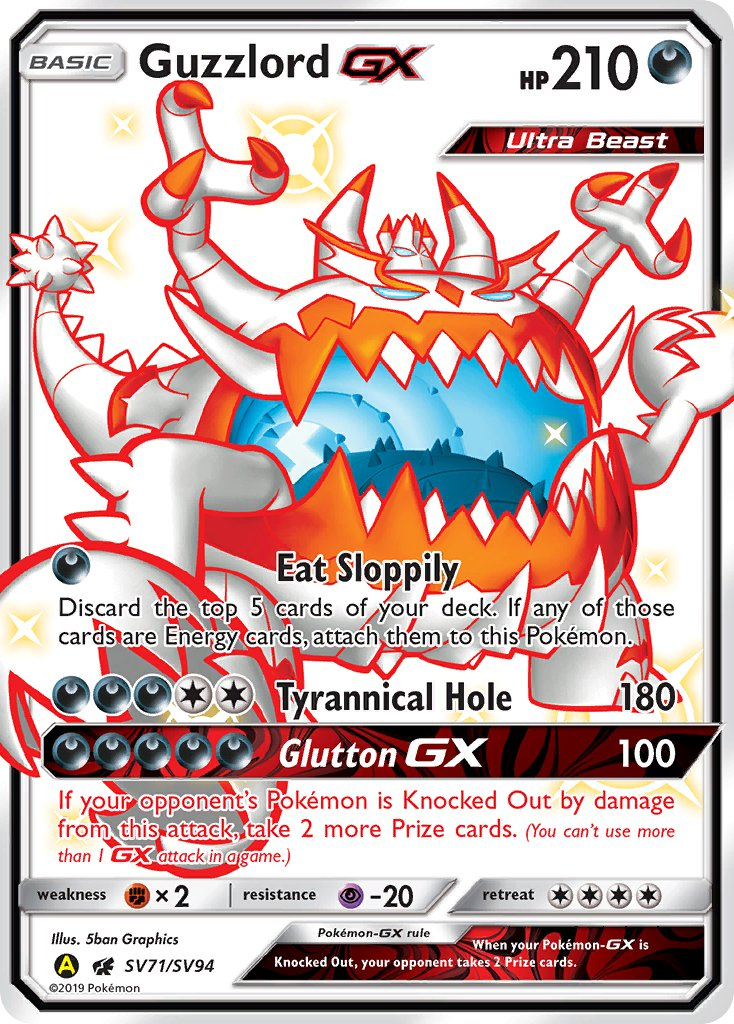 Guzzlord GX Pokémon card