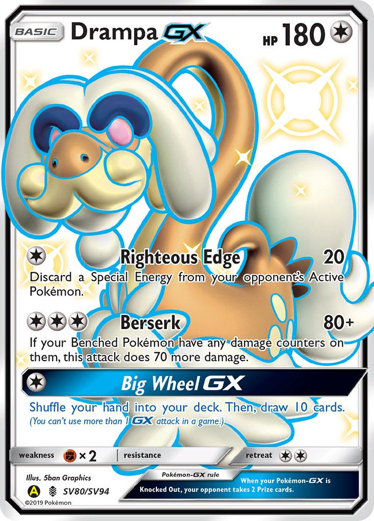 Drampa GX Pokémon card