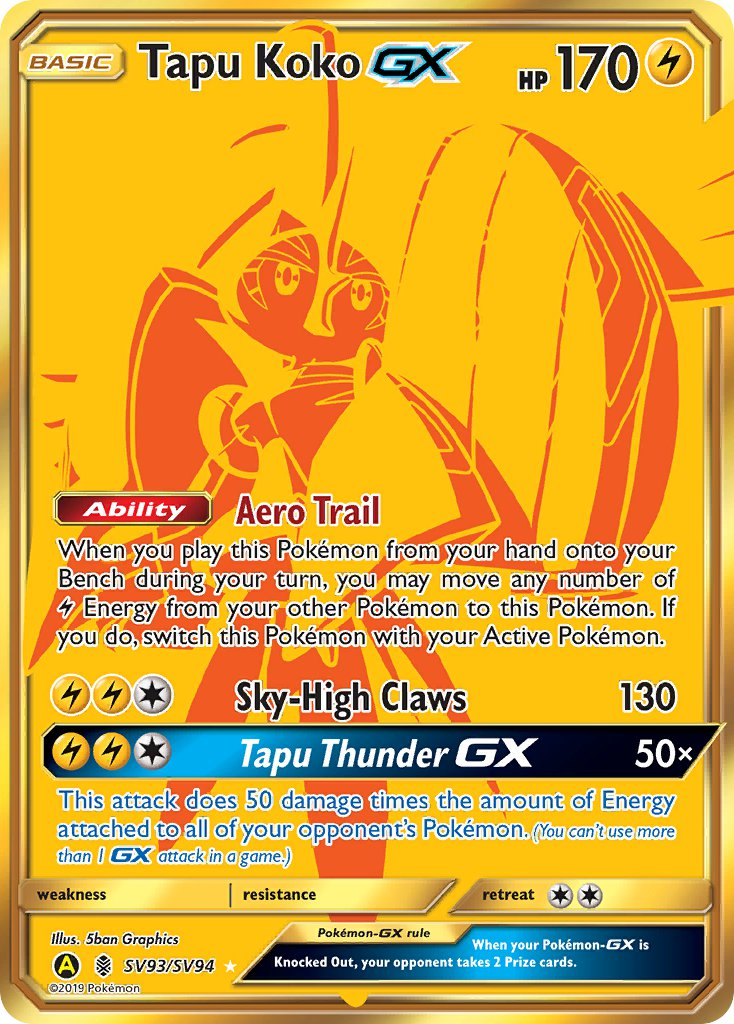 Tapu Koko GX Pokémon card