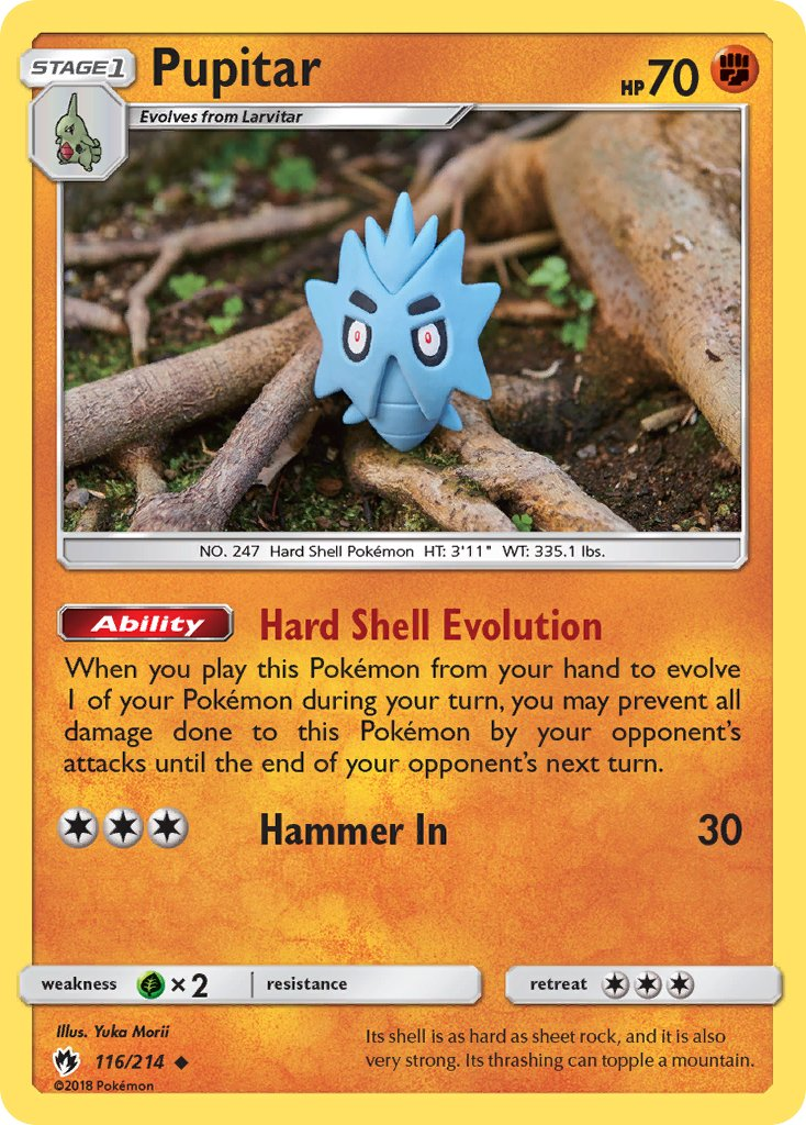 Pupitar Pokémon card