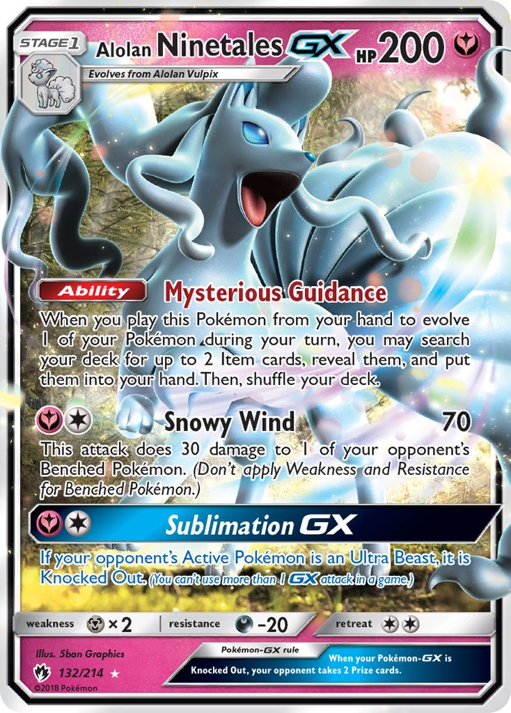 Alolan Ninetales GX Pokémon card