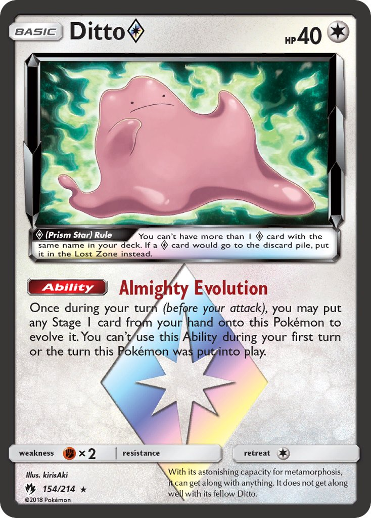 Ditto Prism Star Pokémon card
