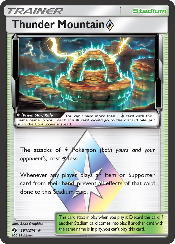 Thunder Mountain Prism Star Pokémon card