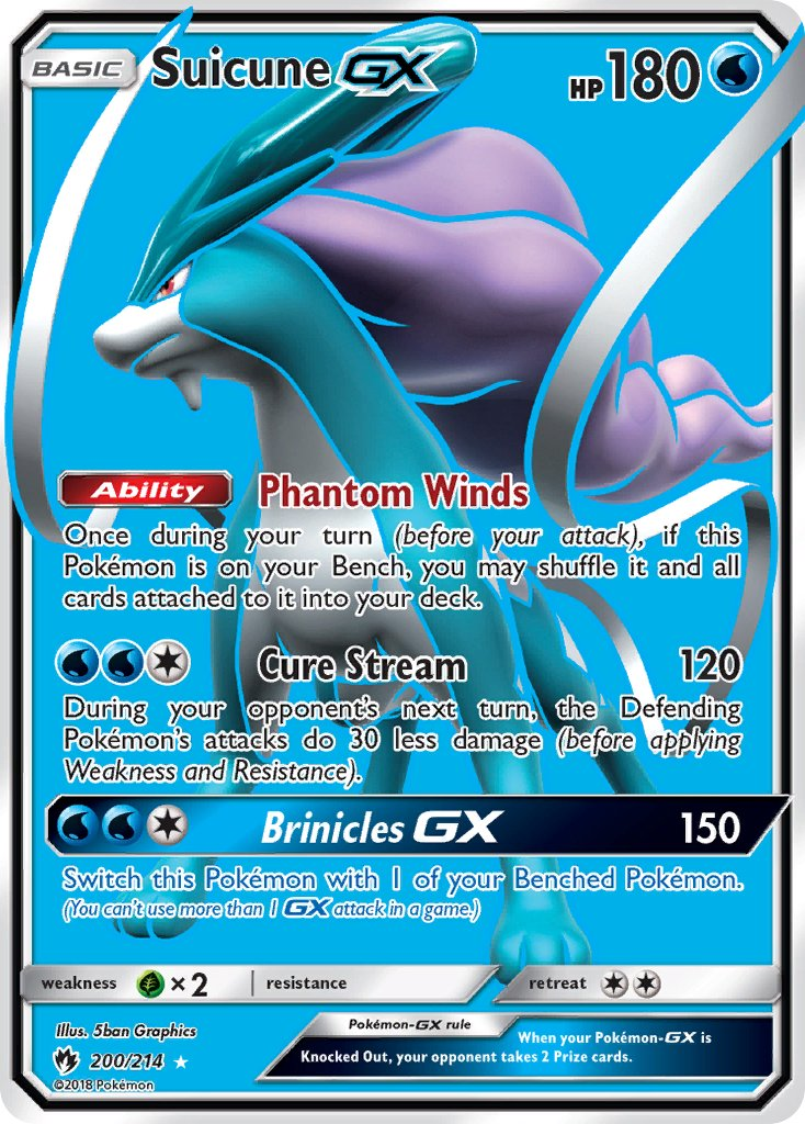 Suicune GX Pokémon card