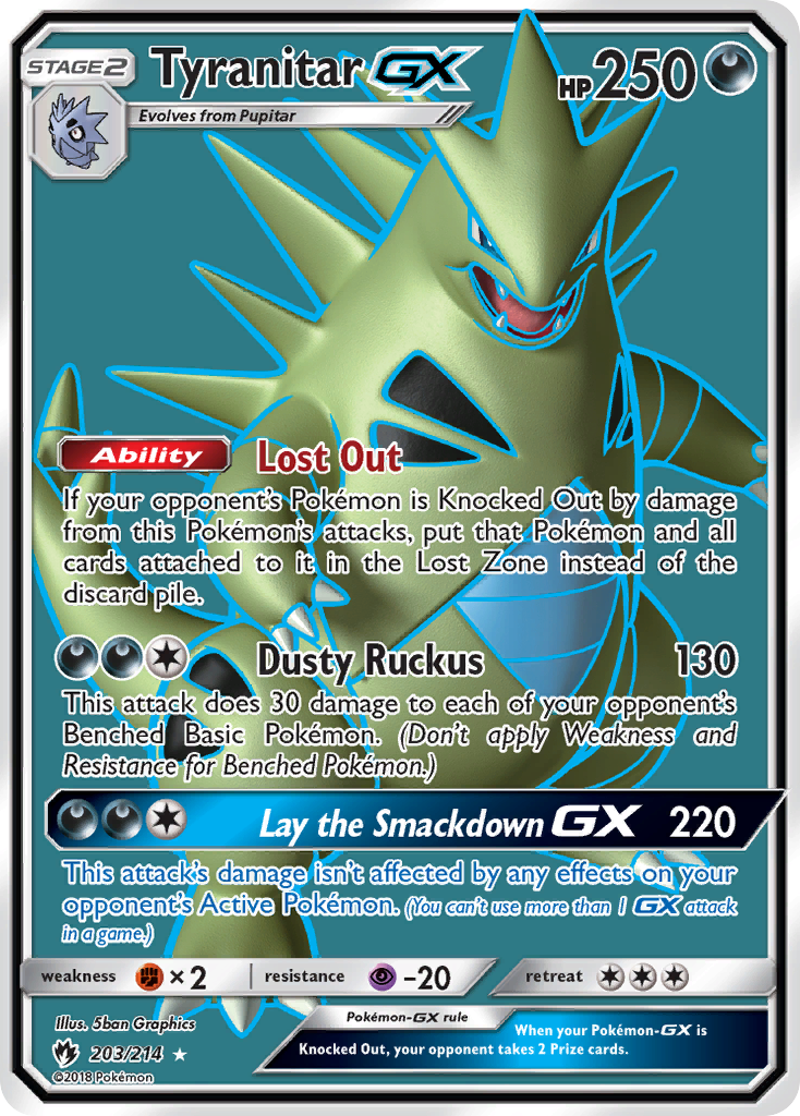 Tyranitar GX Pokémon card
