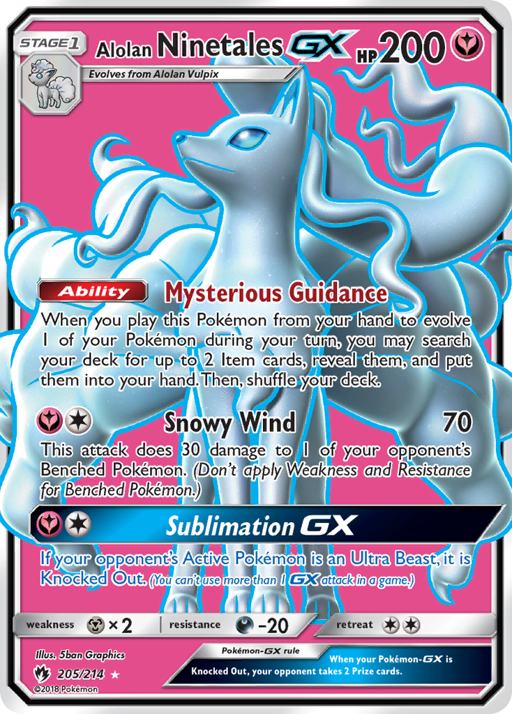Alolan Ninetales GX Pokémon card