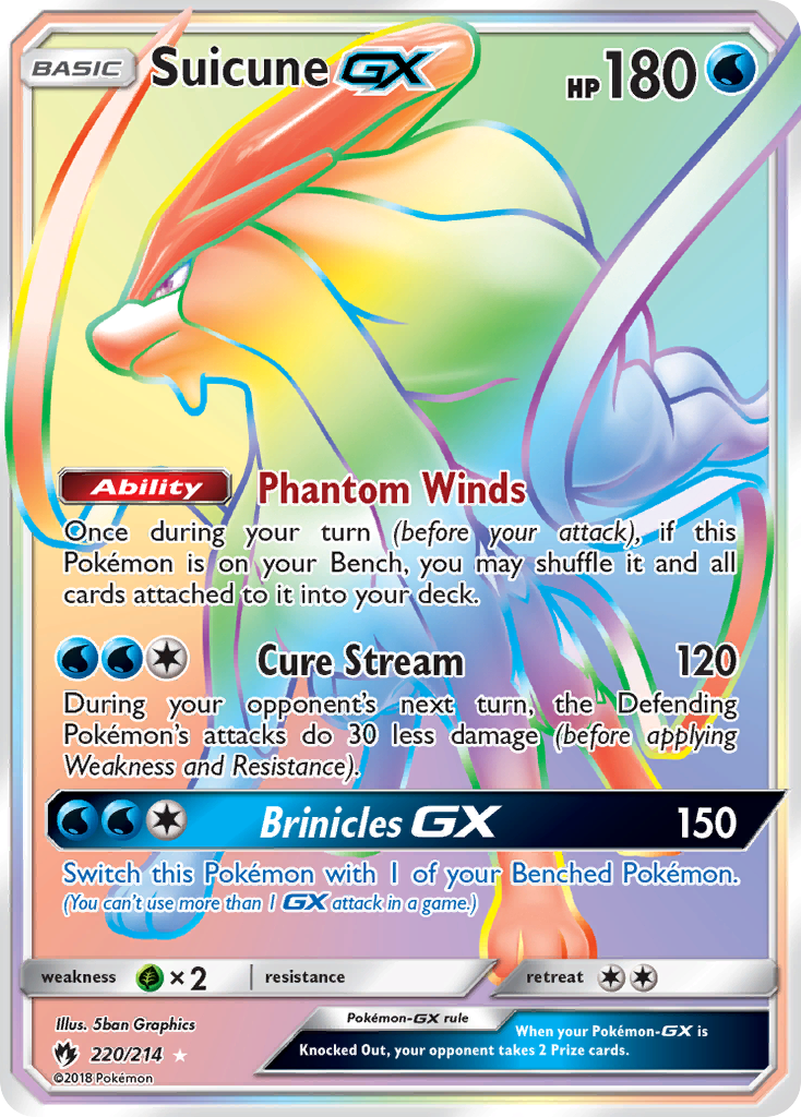 Suicune GX Pokémon card
