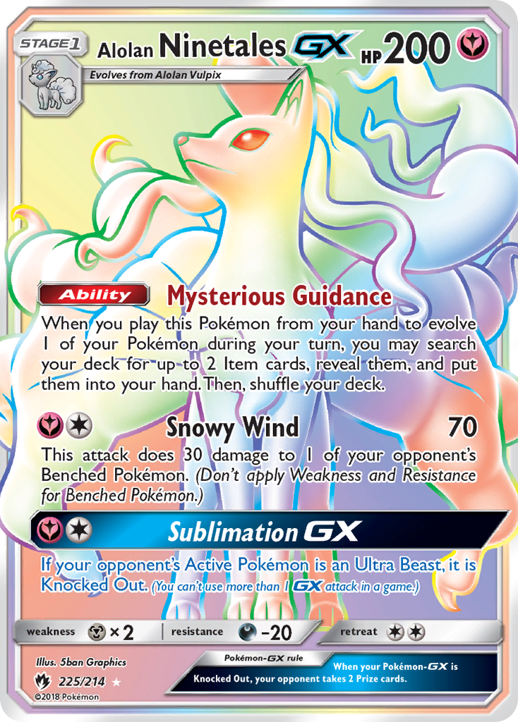 Alolan Ninetales GX Pokémon card