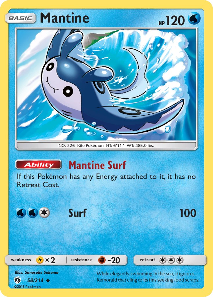 Mantine Pokémon card