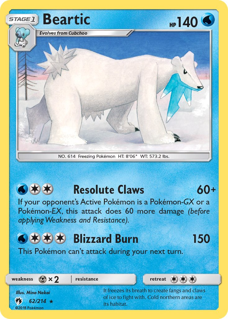 Beartic Pokémon card