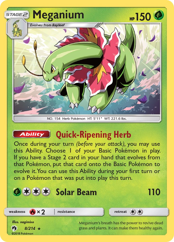 Meganium Pokémon card