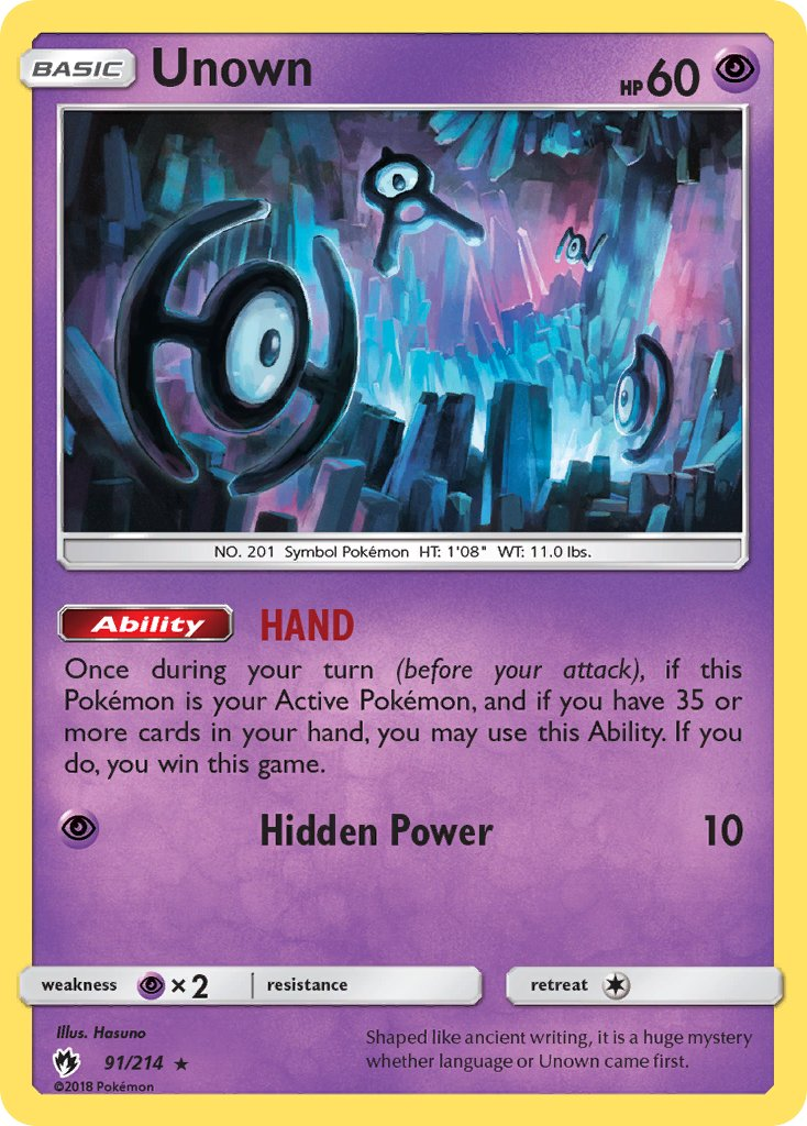 Unown Pokémon card