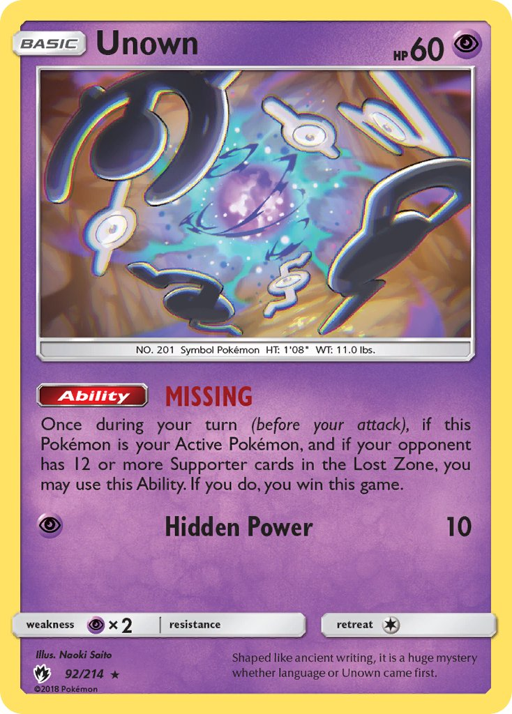 Unown Pokémon card
