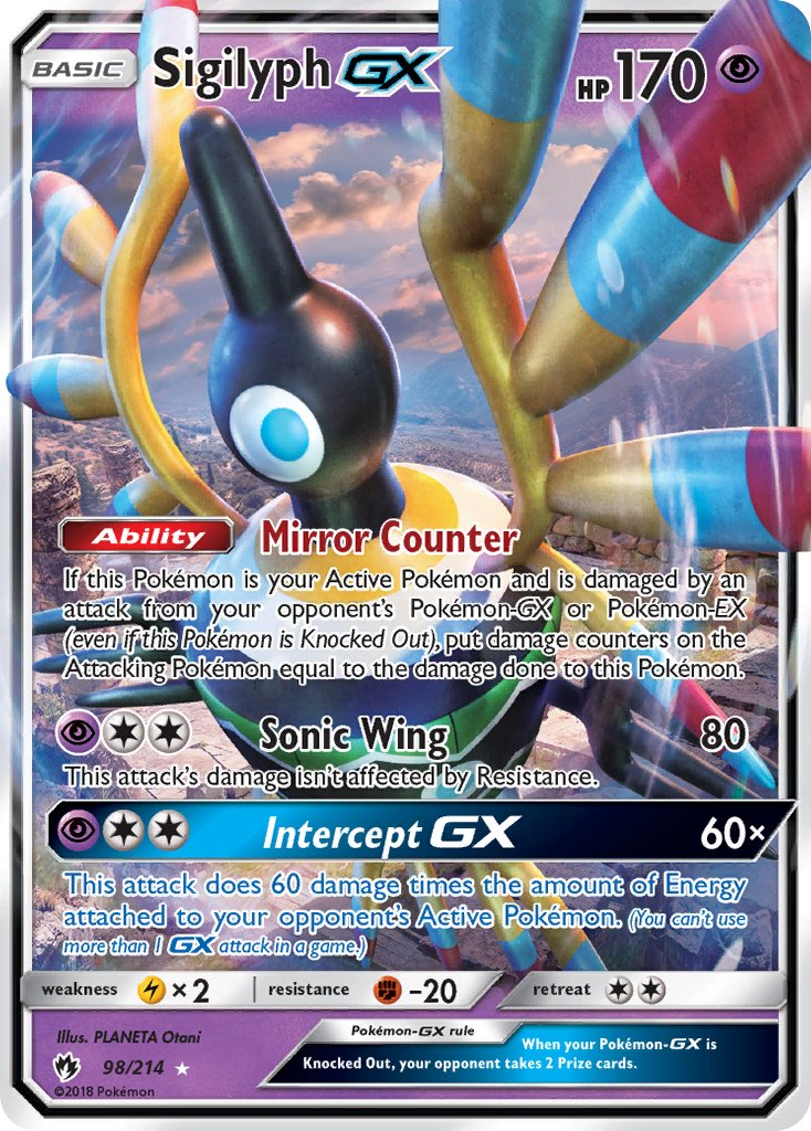 Sigilyph GX Pokémon card